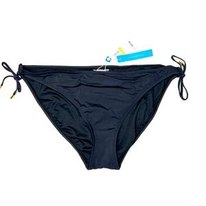 Blue Rod Beattie Side Tie Black Bikini Bottoms Size 14